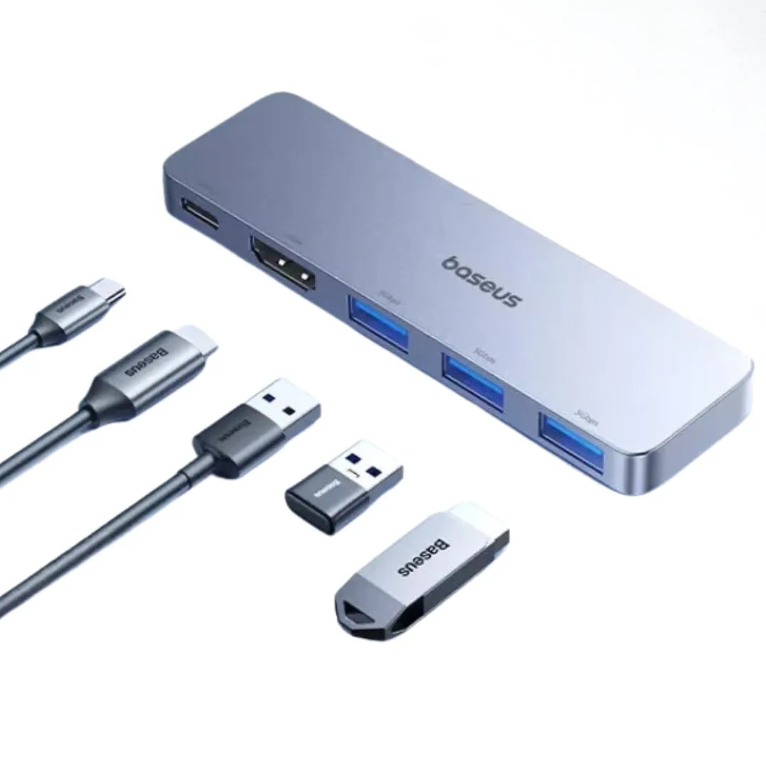 Adaptador USB-C Baseus 9 em 1 com HDMI 4K, Thunderbolt 3 e 3x USB 3.0