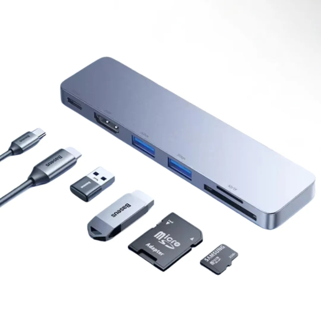 Adaptador USB-C Baseus 9 em 1 com HDMI 4K, Thunderbolt 3 e 3x USB 3.0