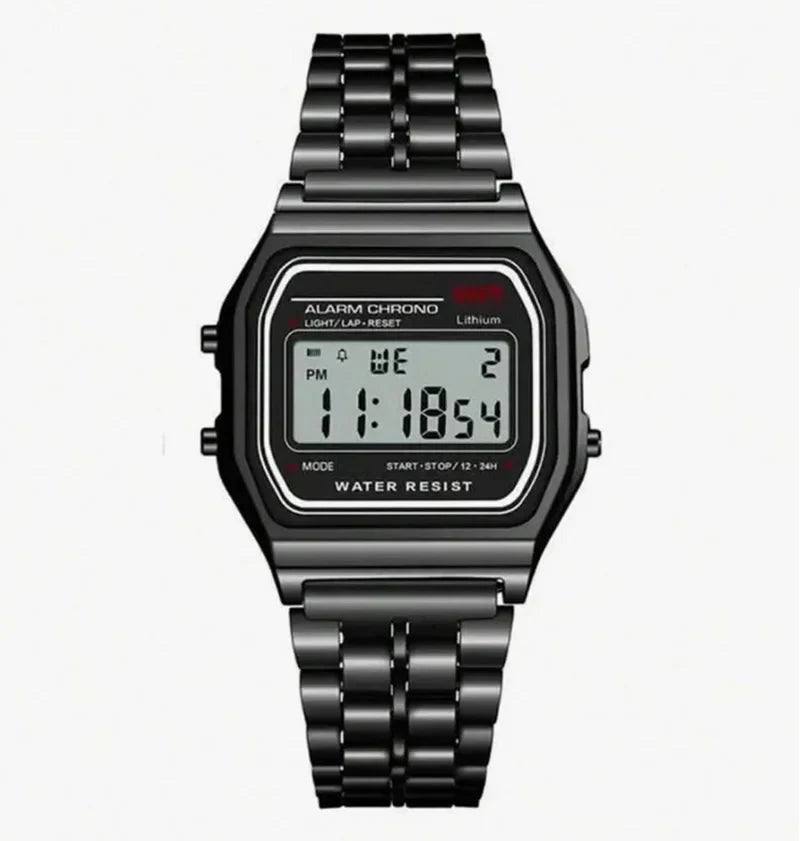 Relógio Digital Unissex Retrô – Estilo Clássico com Funções Modernas