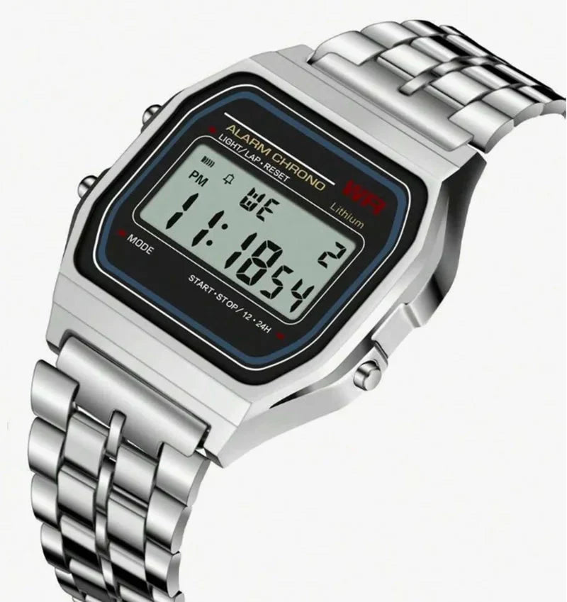 Relógio Digital Unissex Retrô – Estilo Clássico com Funções Modernas