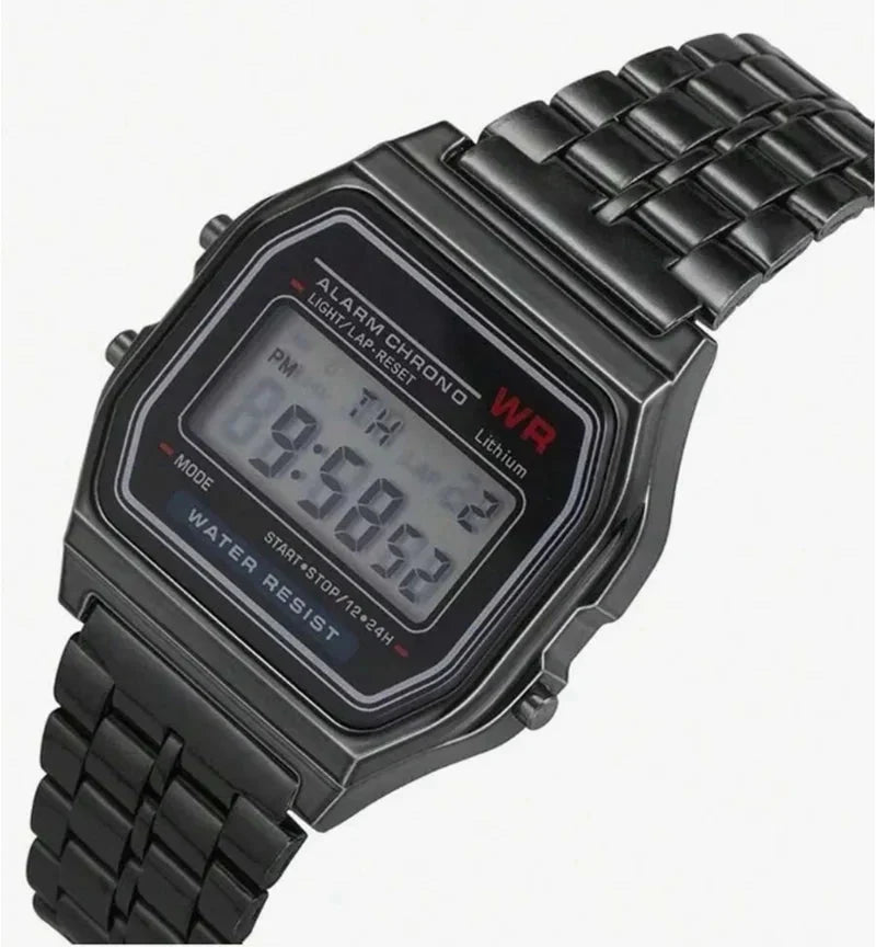 Relógio Digital Unissex Retrô – Estilo Clássico com Funções Modernas