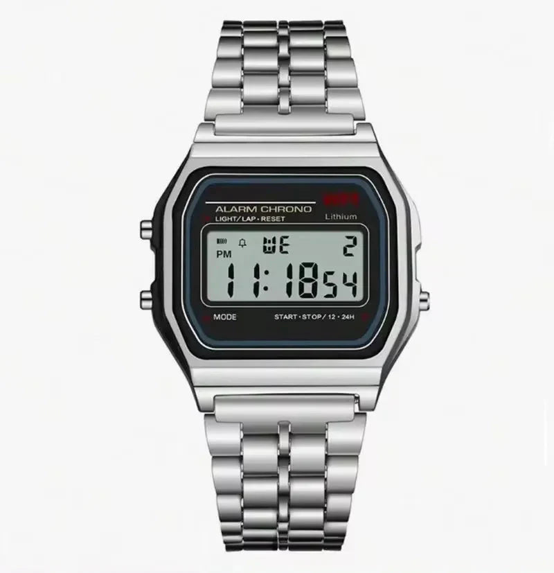 Relógio Digital Unissex Retrô – Estilo Clássico com Funções Modernas