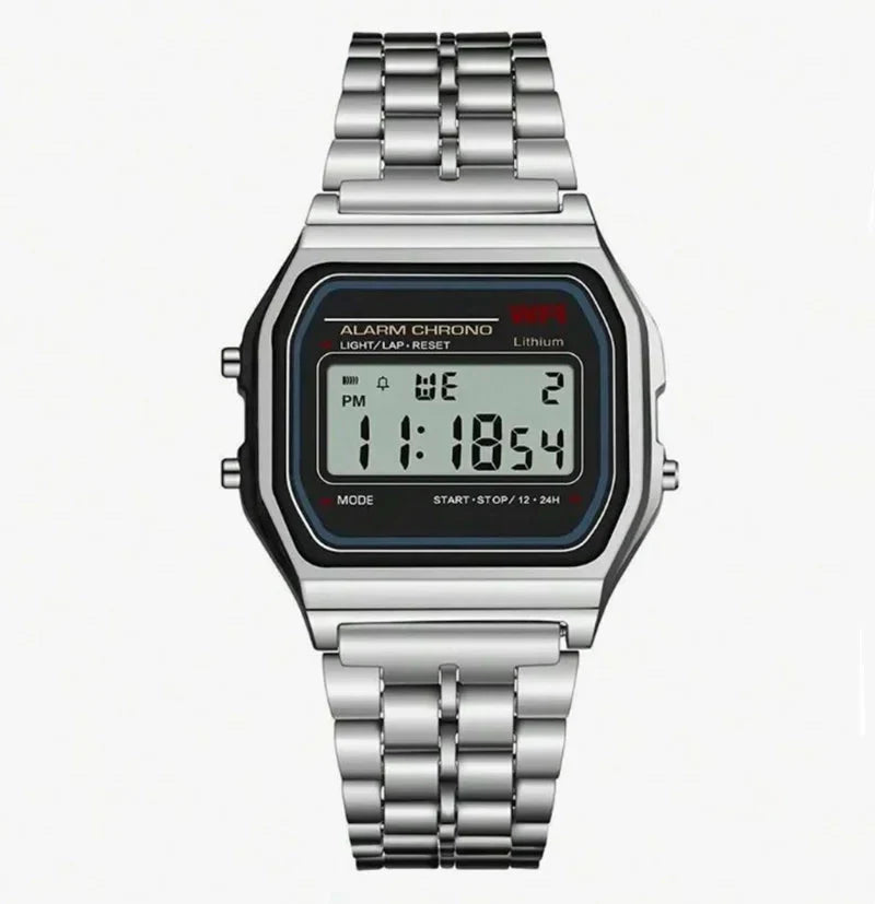 Relógio Digital Unissex Retrô – Estilo Clássico com Funções Modernas