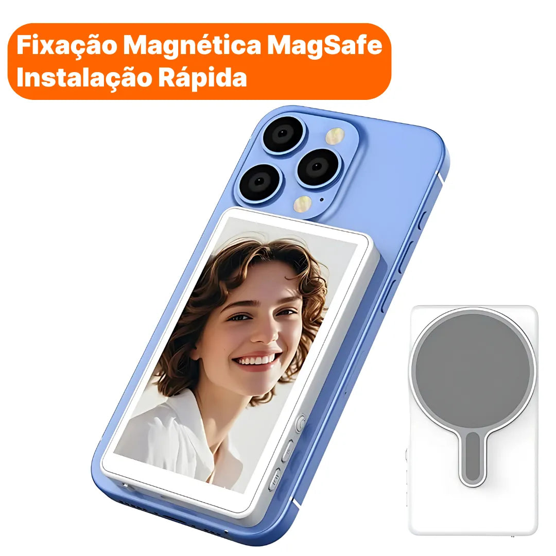 Tela Magnética De Selfie RK-X40 Com Espelhamento Sem Fio E Fixação Por Ímã