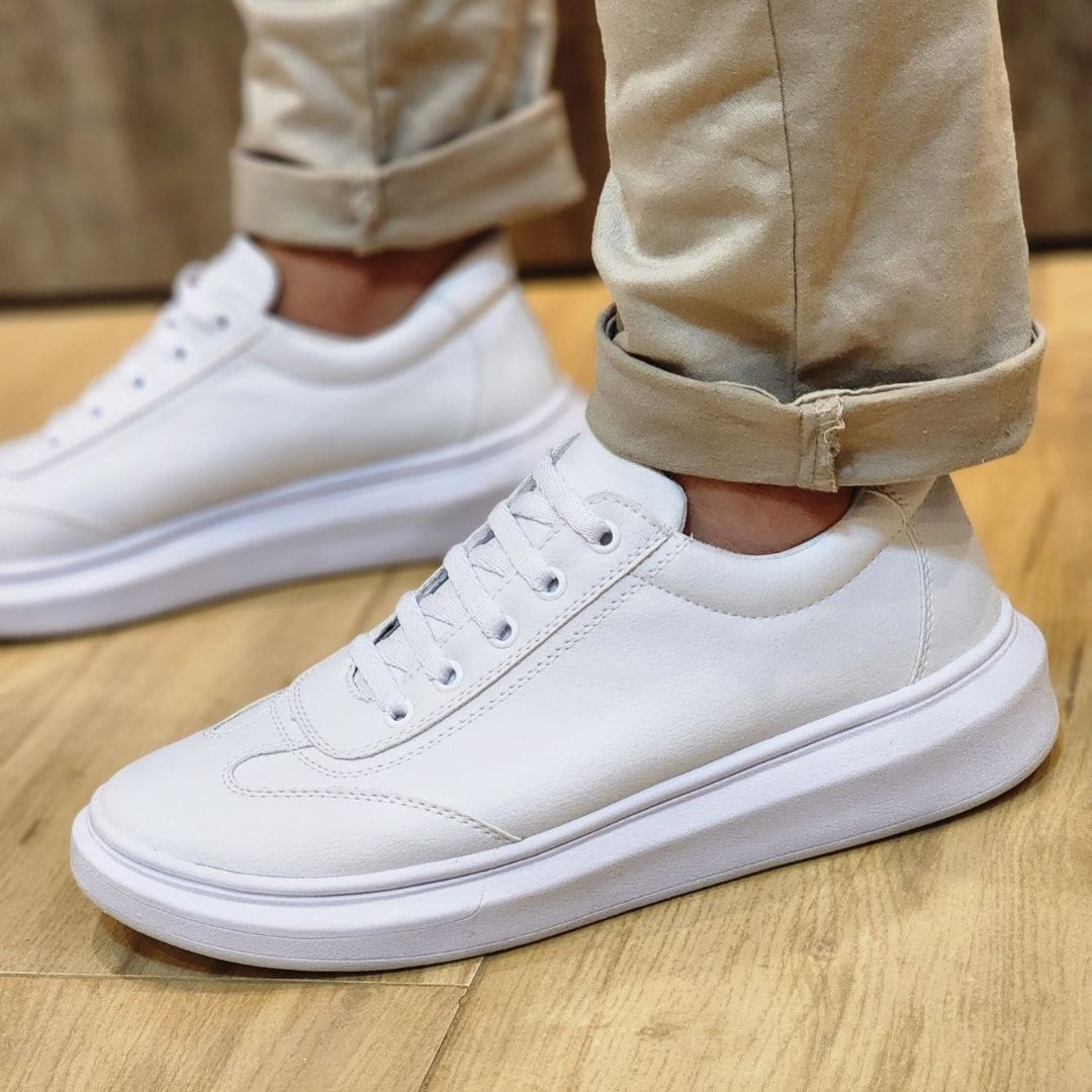 Tênis Branco Masculino Casual Sola Alta Viego