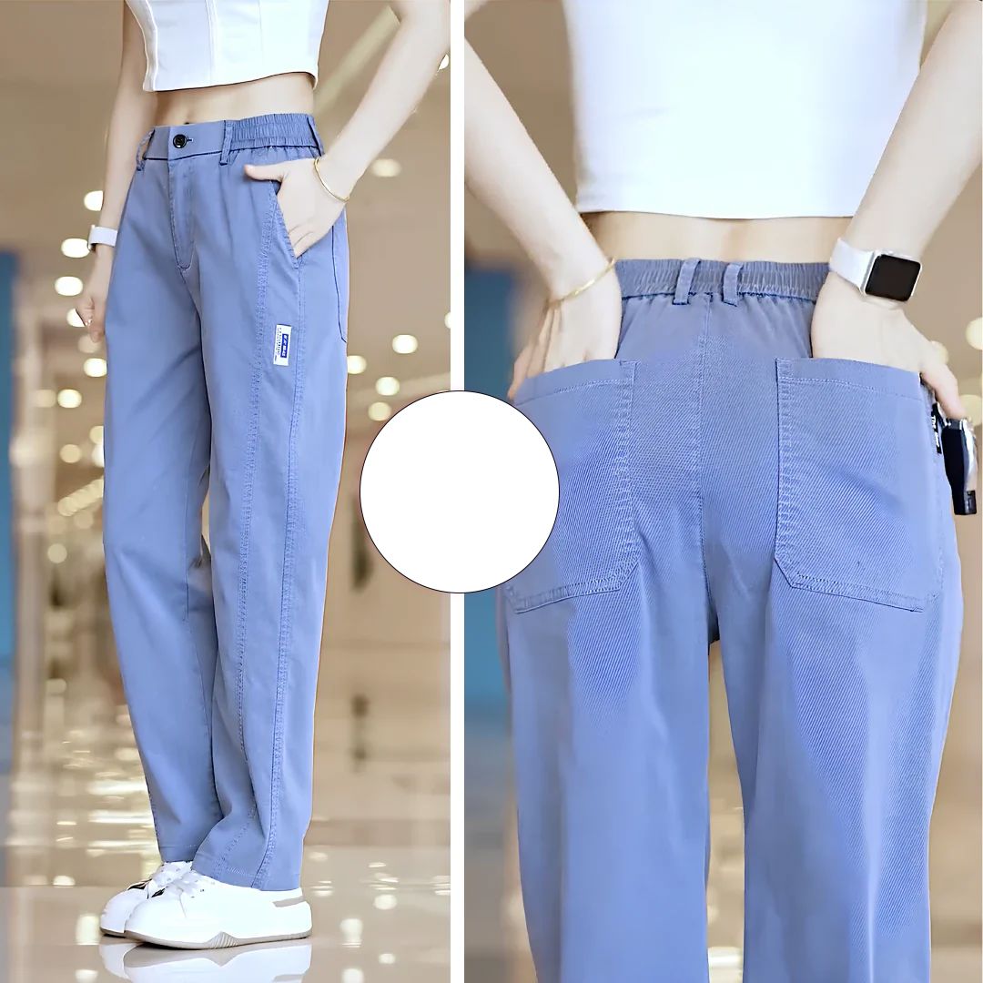 Calça Feminina Aurora em Malha de Seda Gelo e Poliéster (Sua Nova Peça Favorita!)