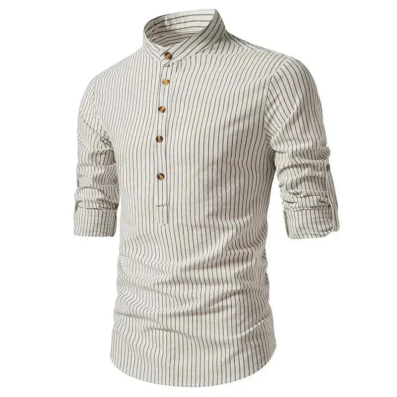 Camisa Masculina Gola Padre 100% Algodão