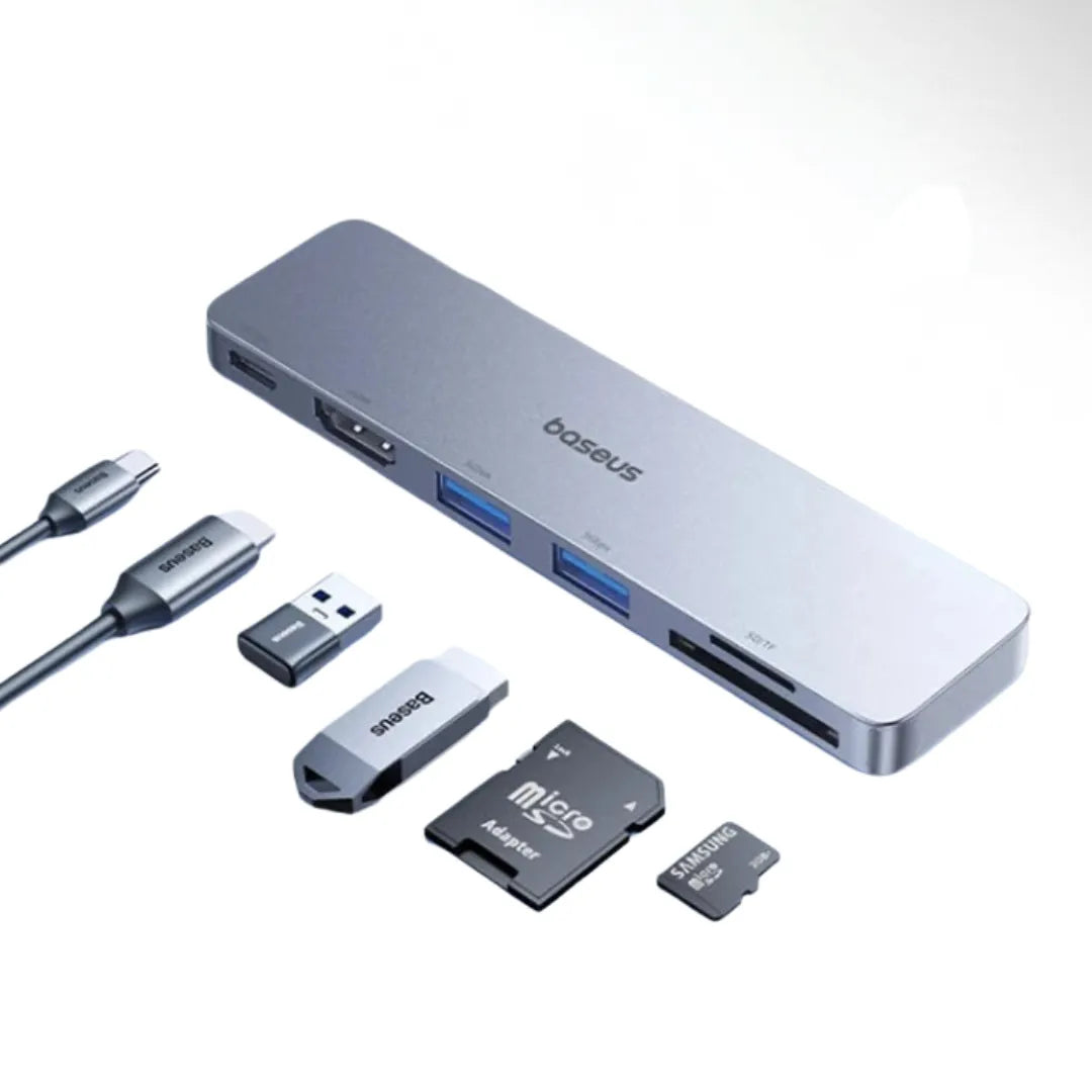 Adaptador USB-C Baseus 9 em 1 com HDMI 4K, Thunderbolt 3 e 3x USB 3.0