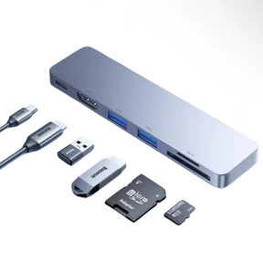 Adaptador USB-C Baseus 9 em 1 com HDMI 4K, Thunderbolt 3 e 3x USB 3.0