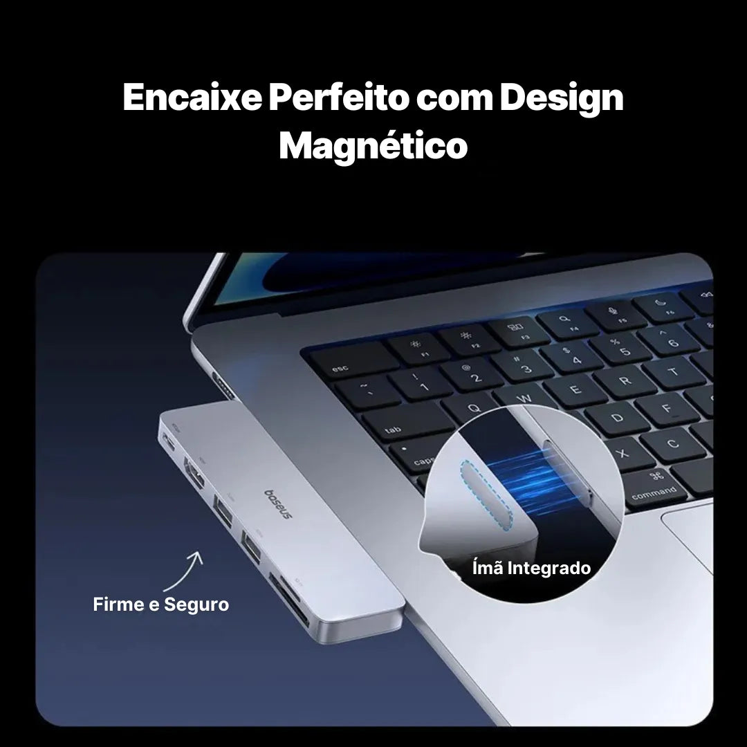 Adaptador USB-C Baseus 9 em 1 com HDMI 4K, Thunderbolt 3 e 3x USB 3.0