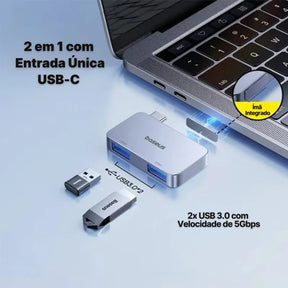Adaptador USB-C Baseus 9 em 1 com HDMI 4K, Thunderbolt 3 e 3x USB 3.0