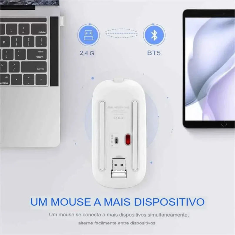 Mouse Sem Fio Silencioso DualMode – Tecnologia e Conforto