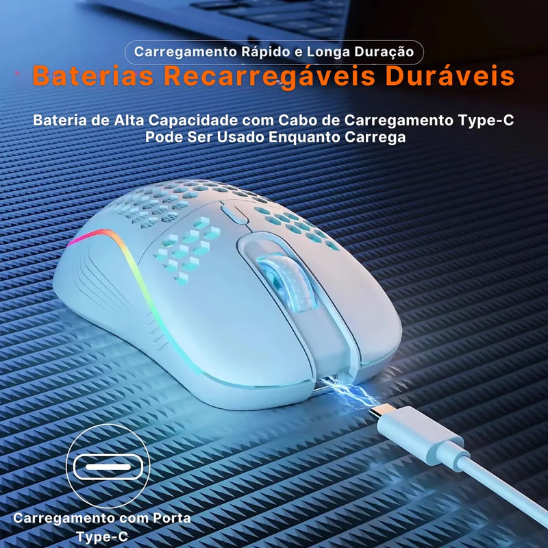 Mouse com Iluminação RGB e Alta Performance Gamer - GlowMotion