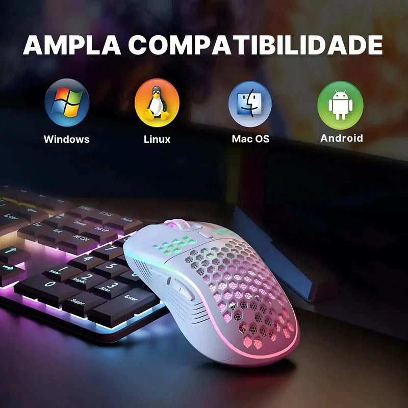 Mouse com Iluminação RGB e Alta Performance Gamer - GlowMotion