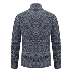 Suéter Masculino com Zíper Malha Leve com Gola Alta