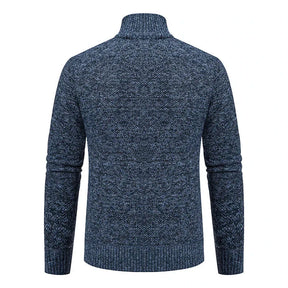 Suéter Masculino com Zíper Malha Leve com Gola Alta