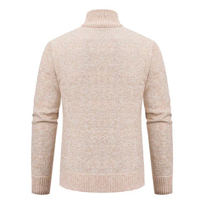 Suéter Masculino com Zíper Malha Leve com Gola Alta