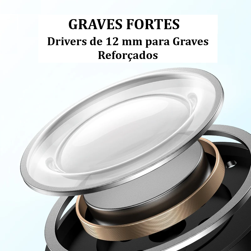 Fone Sem Fio Bluetooth Baseus Bowie E19 – Graves Potentes, Bateria de 33h e Chamadas com Cancelamento de Ruído