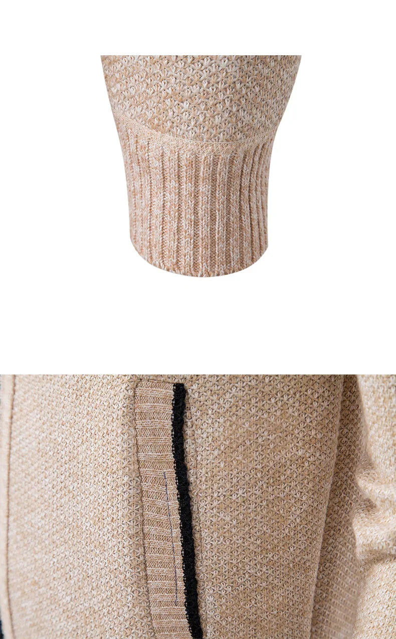 Suéter Masculino com Zíper Malha Leve com Gola Alta