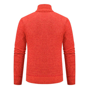 Suéter Masculino com Zíper Malha Leve com Gola Alta