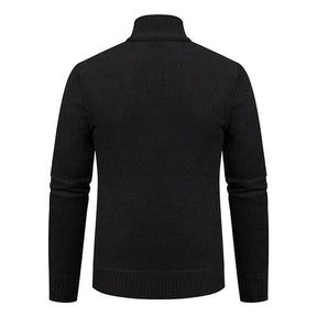 Suéter Masculino com Zíper Malha Leve com Gola Alta