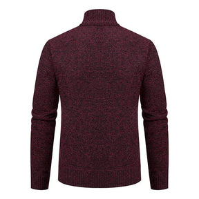 Suéter Masculino com Zíper Malha Leve com Gola Alta