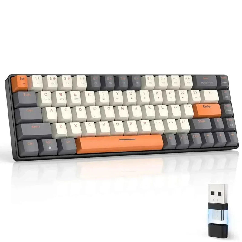 Teclado Wireless Compacto K68 DualMode Com Bluetooth e Hot-Swappable