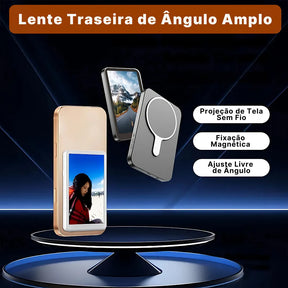 Tela Magnética De Selfie RK-X40 Com Espelhamento Sem Fio E Fixação Por Ímã