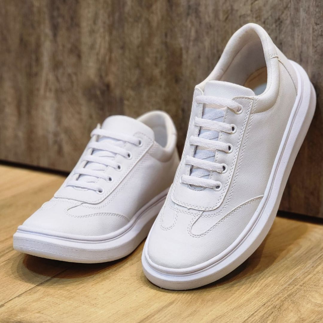 Tênis Branco Masculino Casual Sola Alta Viego