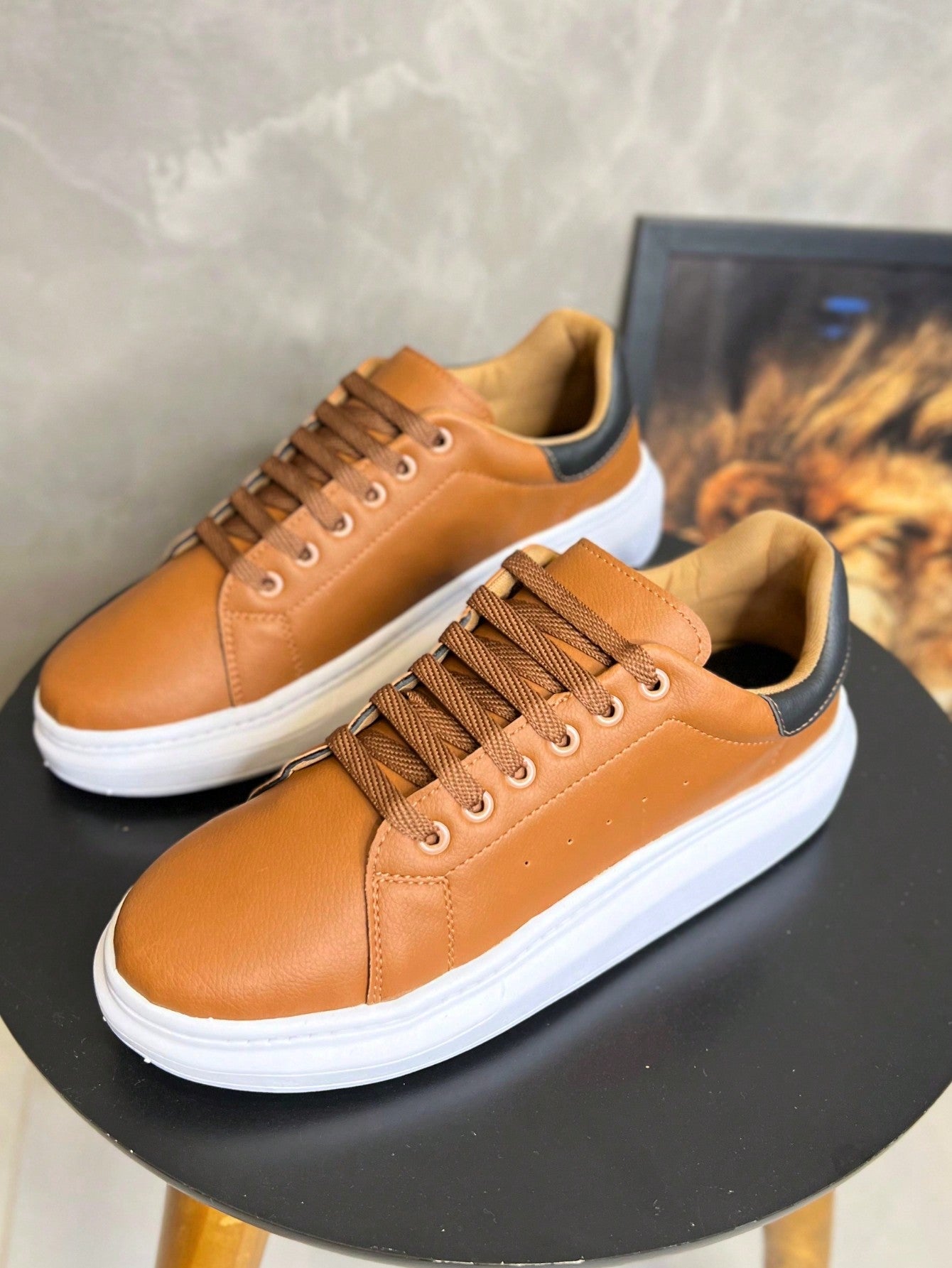 Tênis Masculino Casual Marrom Basic