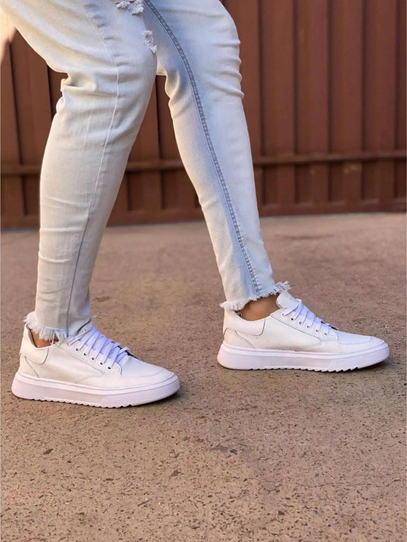 Tênis Branco Masculino Casual Sola Alta