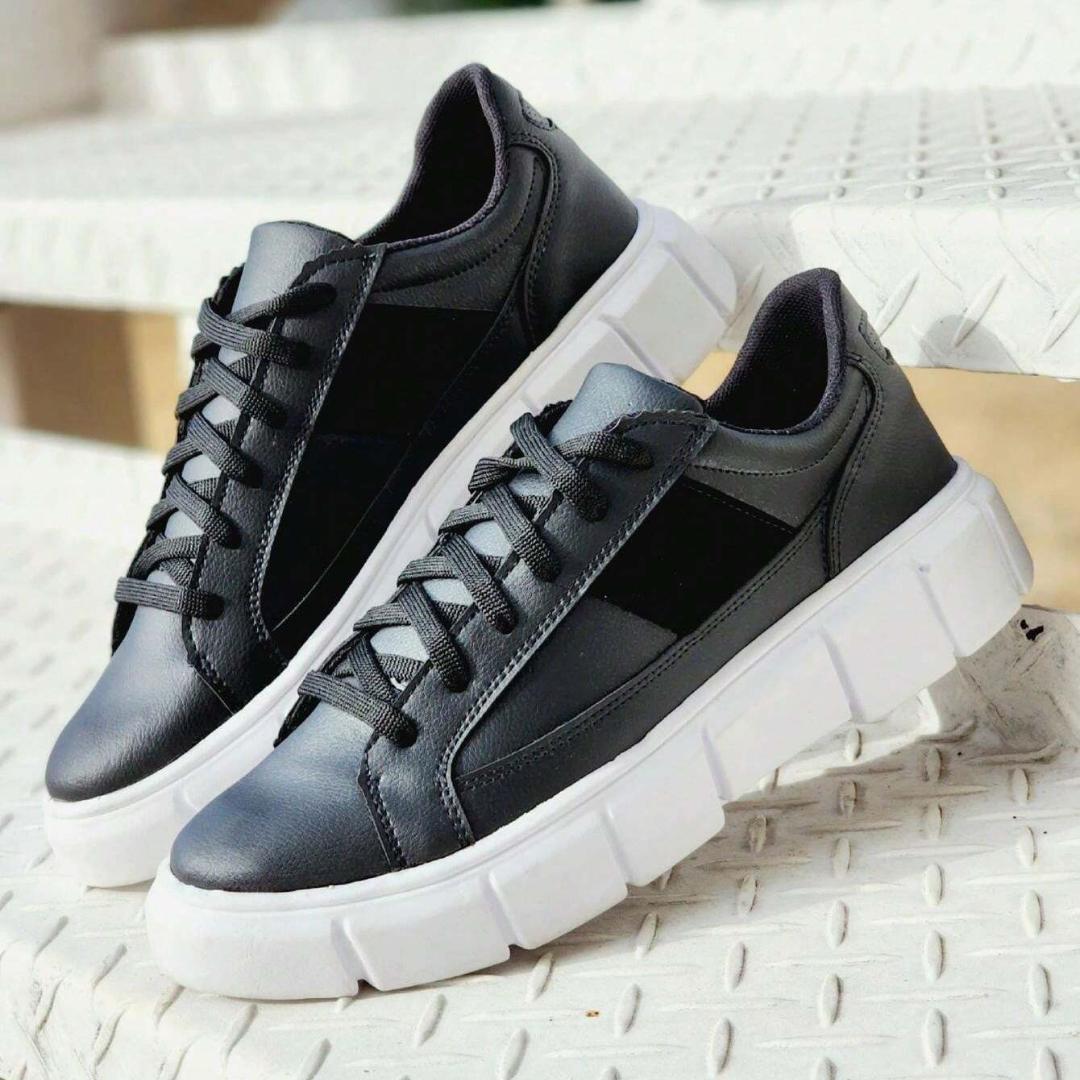 Tênis Masculino Tratorado Sola Alta Black