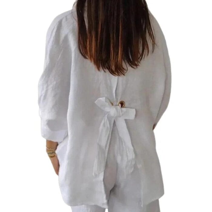 Camisa Cassandra em Linho de Algodão [Compre 1 Leve2]