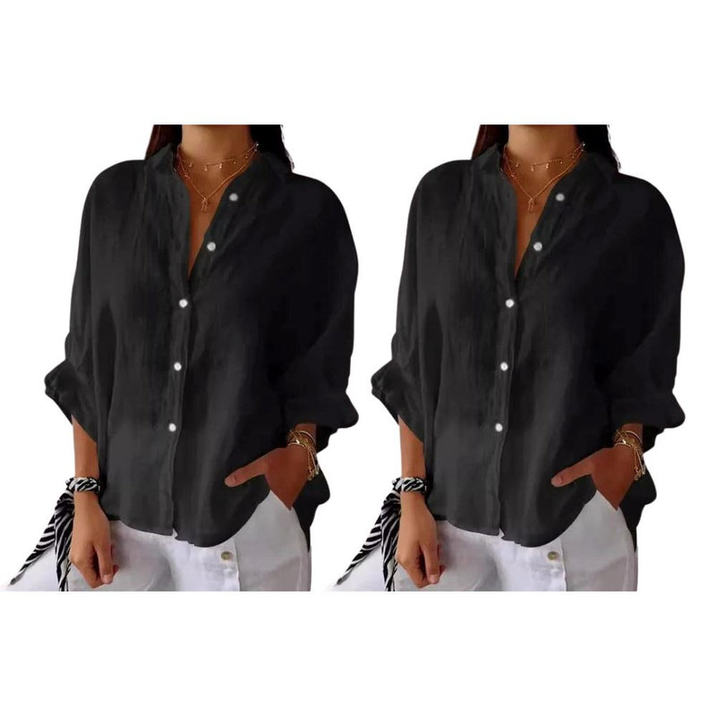 Camisa Cassandra em Linho de Algodão [Compre 1 Leve2]
