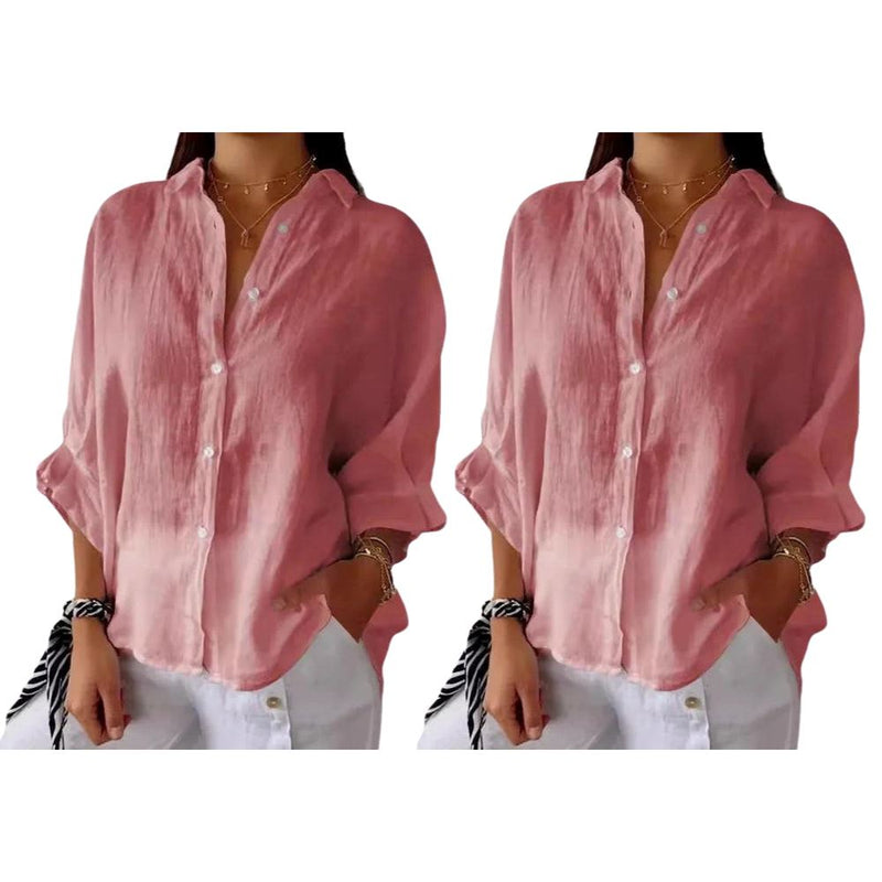 Camisa Cassandra em Linho de Algodão [Compre 1 Leve2]